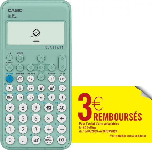 Calculatrice Casio FX-92 Collège ✔️ 17,95 €